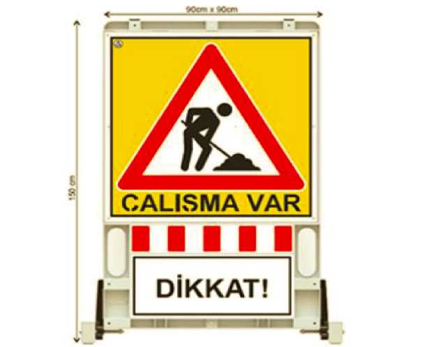 12500 FBR Katlanır Uyarı Levhalı Bariyer